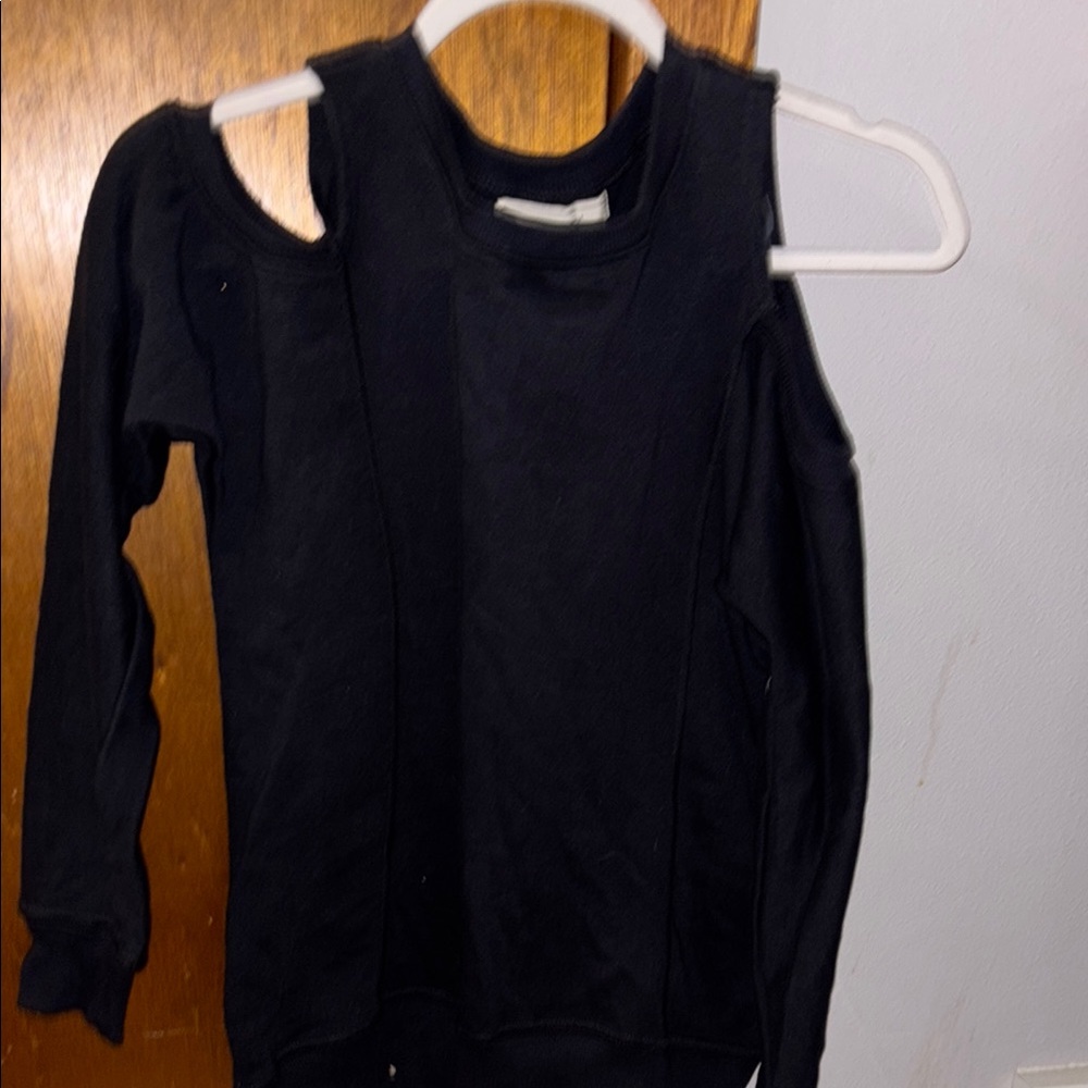 Black Cold Shoulder Top